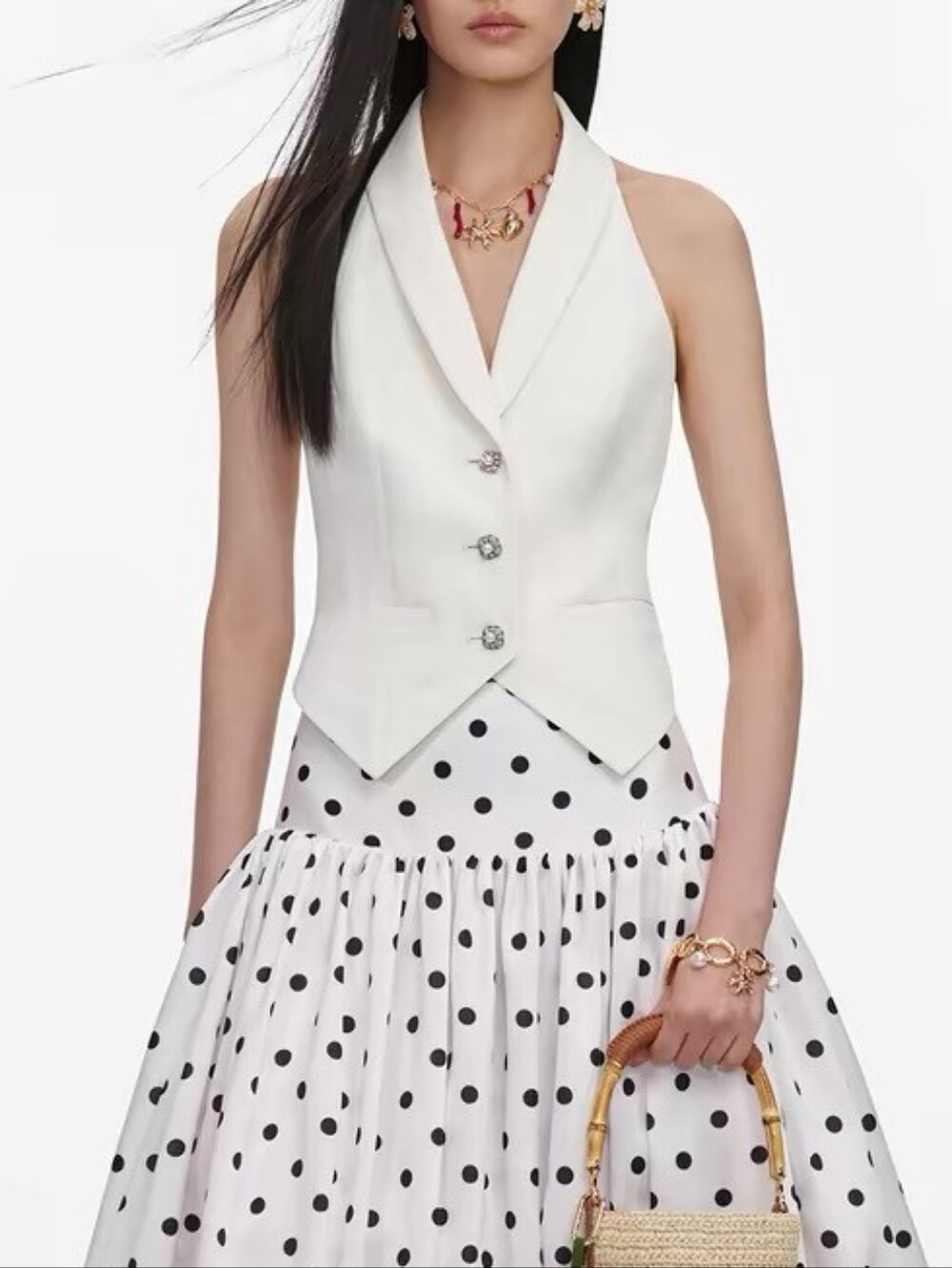 Self-Portrait crystal-embellished top